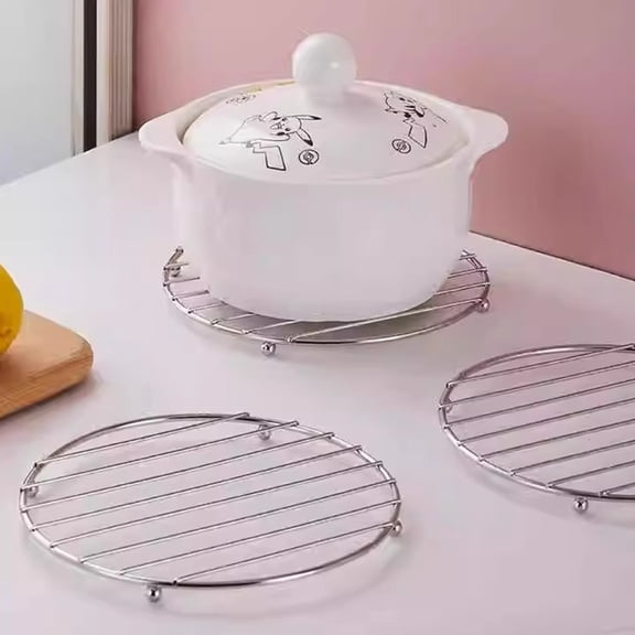 Stainless Steel Heat Resistant Trivet, Kitchen Countertop Protection Rack, Multi-Use & Anti-Scald Stainless Steel Trivet, Heat Resistant Rack for Pots, Pans and Dishes