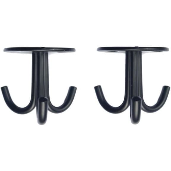 Stainless Steel Heavy Duty 3-Claw Coat Hook, Robe Hanger Ceiling Mount Hook, Towel Hook, Perfect Touch Your Bathroom, Bedroom, Closets, Wardrobe, Kitchen (2 PCS, Black)