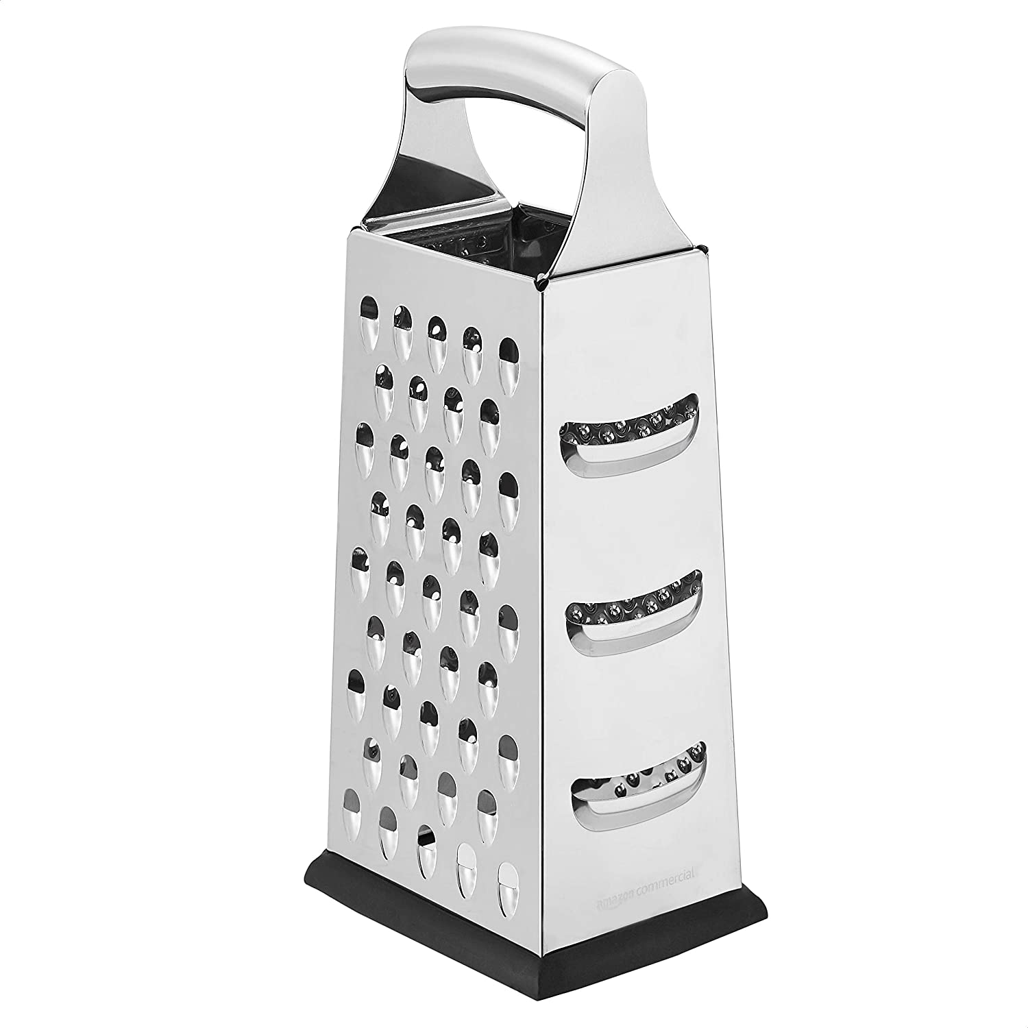 Stainless Steel HeavyDuty Cheese Grater, 4Sided Box Grater with Non