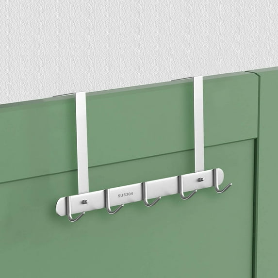 Stainless Steel Heavy Duty Door Hook Organizer | 304 Steel Over Door Hanger for Coats Towels Clothes | 50kg Capacity for Bedroom Bathroom Entryway | 1-Pack