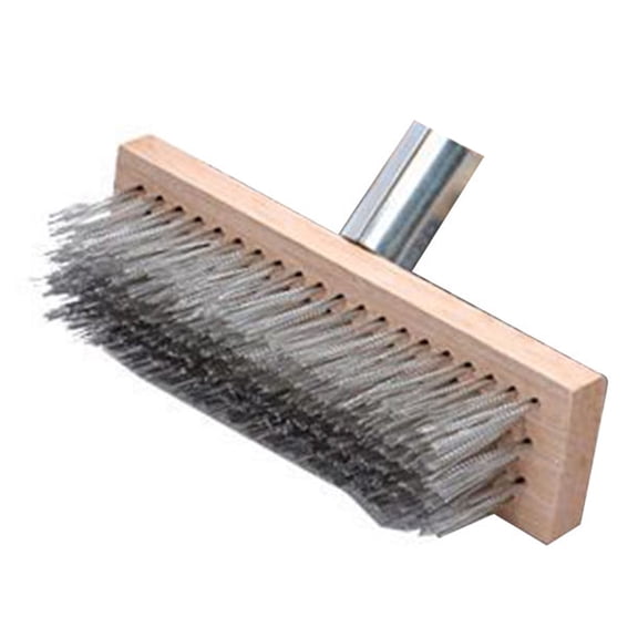 20cm Stainless Steel Wire Deck Scrub Brush for Concrete, Garage & Pool Surfaces