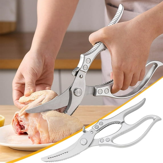 Stainless Steel Heavy Duty Kitchen Cleaver with Bone Chopper and Fish Scaler Multifunctional Butcher Knife