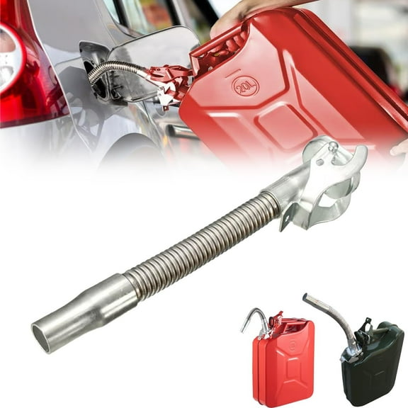 Stainless Steel Heavy Duty Leak-Proof Fuel Oil Gas Water Transfer Spout Nozzle for Automotive Car Truck Oil Drum Fluid Tubing Accessory