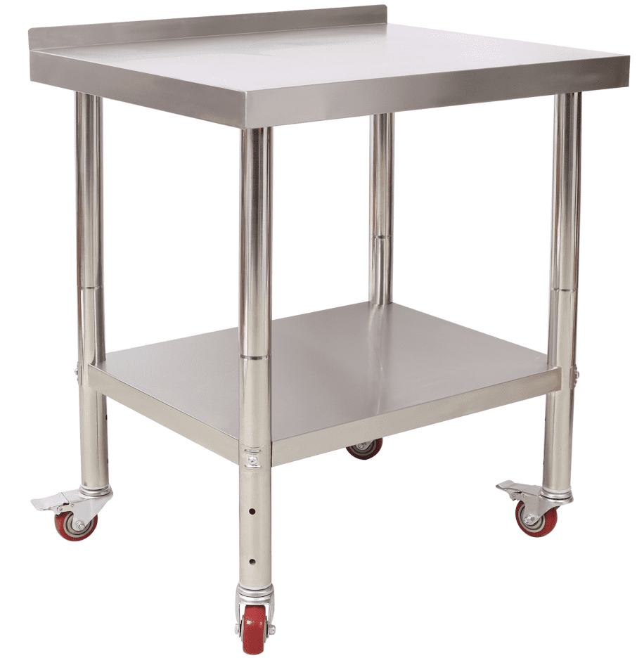 Stainless-Steel Heavy-Duty Prep Table, 440lbs Capacity w/Backsplash Casters
