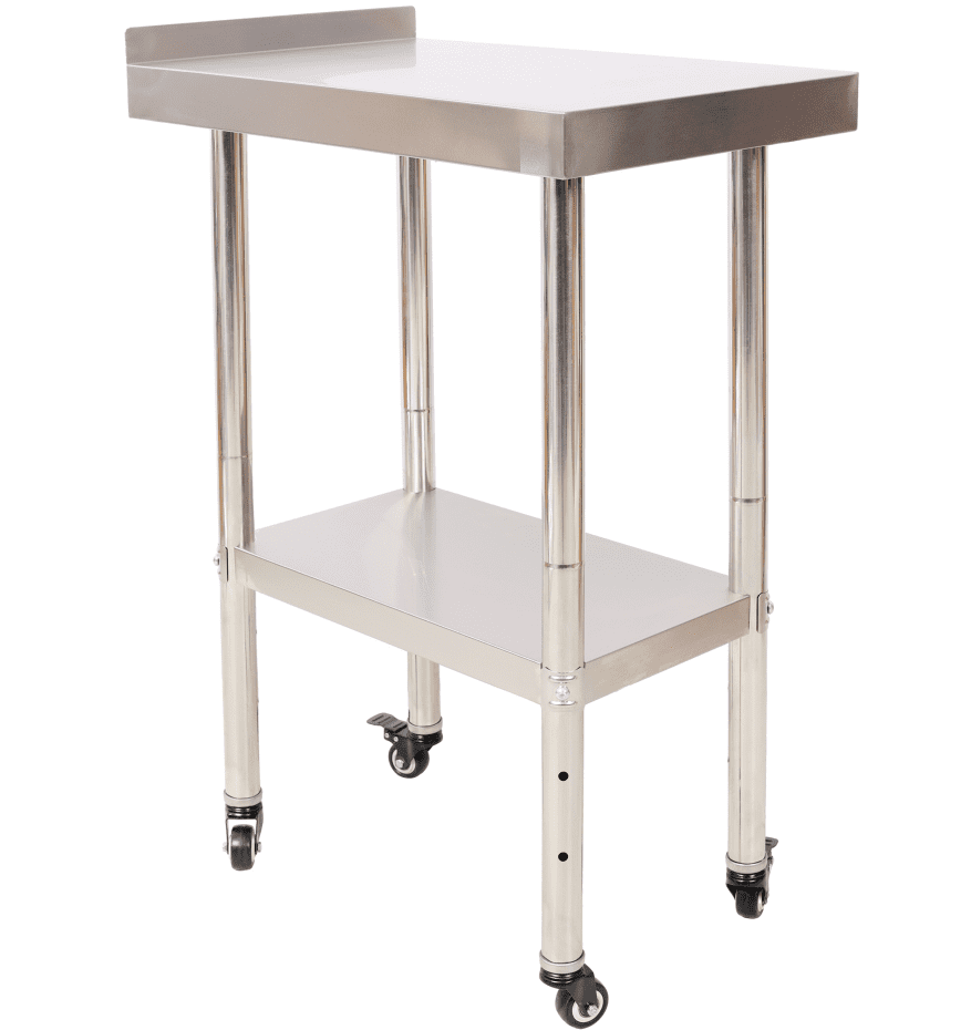 Stainless-Steel Heavy-Duty Prep Table, 440lbs Load with Backsplash Casters Undershelf