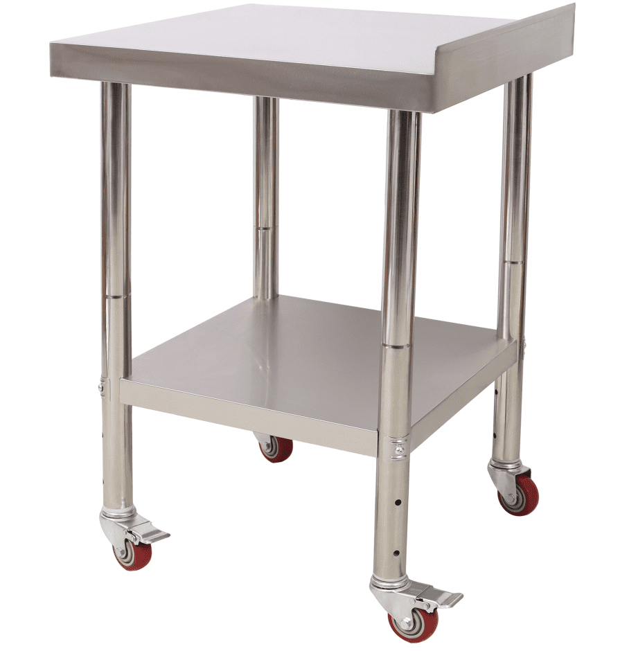 Stainless-Steel Heavy-Duty Prep Table, 440lbs w/Backsplash Undershelf & Casters