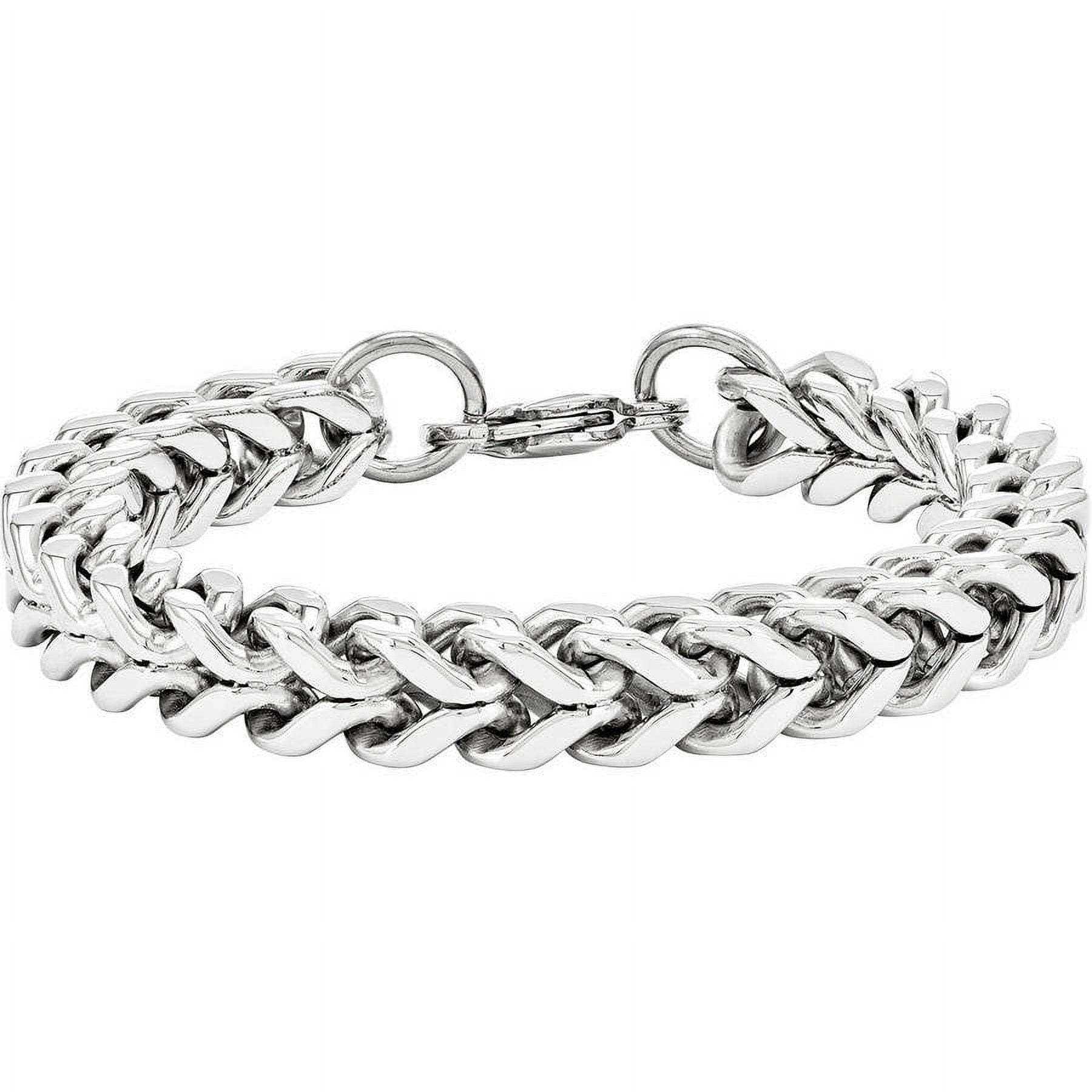 Stainless Steel Heavy Wheat Bracelet, 9.5