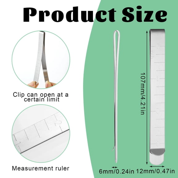 Stainless Steel Hemming Clips 40 Pack 3 Inches Fabric Sewing Tools with Measuring Marks