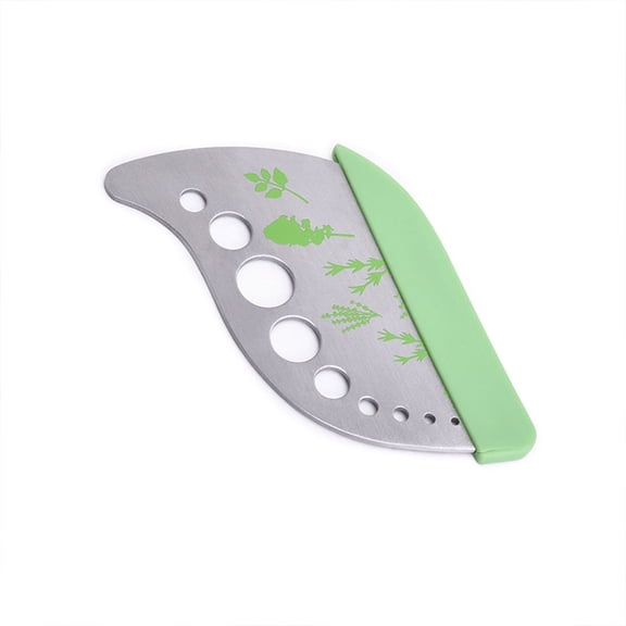 Stainless Steel Herb Stripper - Green 9 Holes Kitchen Leaf Stripping Tool