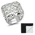 thumbnail image 1 of Stainless Steel High Polished Square Floral Cutout Ring Size 8, 1 of 7