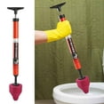 thumbnail image 1 of Stainless Steel High Pressure Toilet Plunger -  Unclogging Tool for Toilets, Sinks & Drains - ABS Handle with Soft Head Seal, 1-Pack, 1 of 7