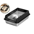 thumbnail image 1 of Stainless Steel High-Sided Cat Litter Box with Spade – Black, 15.7x11.8"ss, Odor-Resistant & Easy Clean, 1 of 7