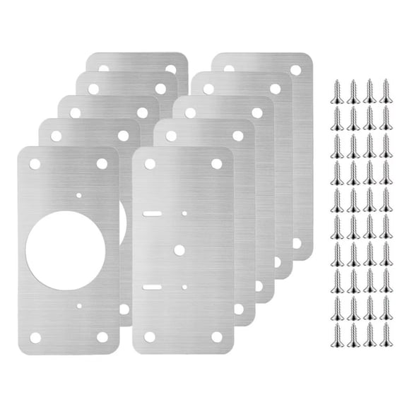 Stainless Steel Hinge Repair Mounting Plate With Holes for Kitchen Cabinet Door Fixing & Replacement Easy to Install