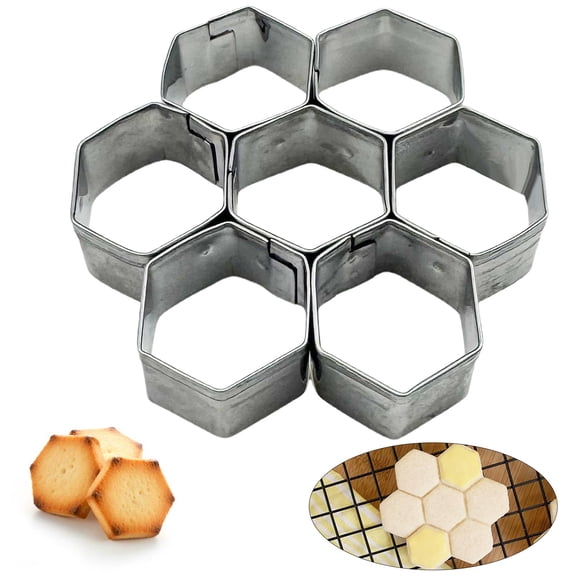 Stainless Steel Honeycomb Mini Hexagon Cookie Cutter, 6x6cm, Nonstick Pastry Fondant Baking Tool, Rust-Resistant Mini Hexagon Cutter for Cookies, Sugarcraft, DIY Cake Decorating, Easy Clean 1-Pack