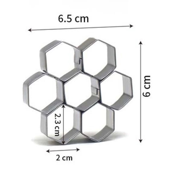 Stainless Steel Honeycomb Mini Hexagon Cookie Cutter Baking Tool for Creating Decorative Fondant Shapes and Cookies
