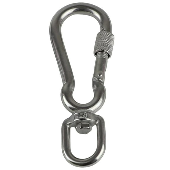 Stainless Steel Hook with Swivels for Dog Collar Carabiner with Swivels Joint Bolted Carabiner for Pet Leashes/Camping T