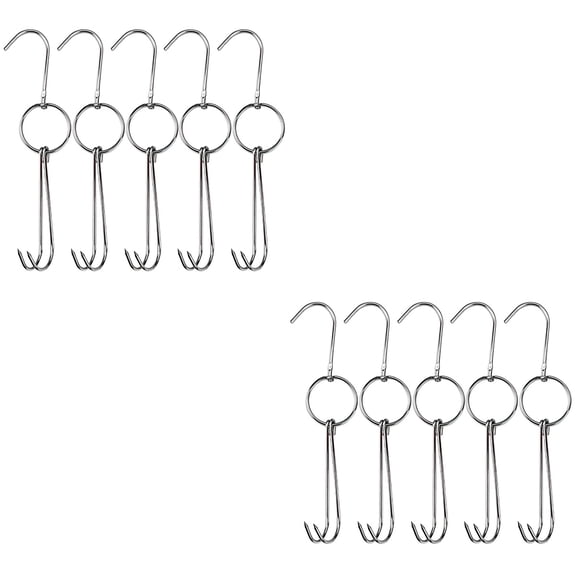 Stainless Steel Hooks Kitchen Meat Bacon Hanging Space Save Rust-resistant Fish 10 Pcs