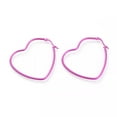 thumbnail image 1 of Stainless Steel Hoop Earrings Heart Purple Green Pink Yellow 1.5" To 2.2" P575, 1 of 2