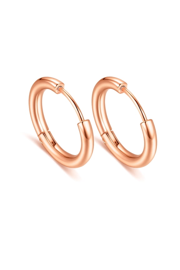 Stainless Steel Hoop Earrings by Ginger Lyne Huggie Style for Lobe Cartilage Piercing Body Jewelry