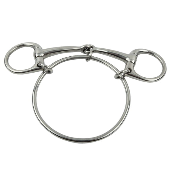 Stainless Steel Horse Half Cheek Bit Equestrian Equipment Ring 12.5cm Length 400g Weight