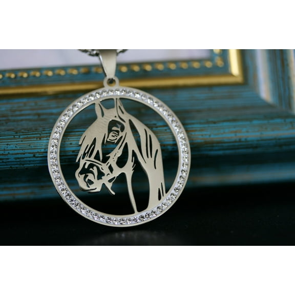 Stainless Steel Horse Necklaces Horses Head Pendant Necklace for Men Women