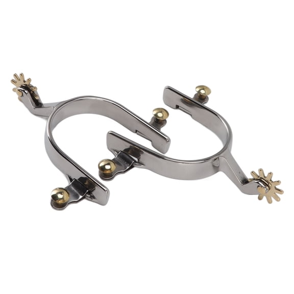 Stainless Steel Horse Riding Spurs 1 Pair Exquisite Cowboy Equestrian Boot Spurs for Training and Competition 5.5 x 3.5 in / 14 x 9 cm