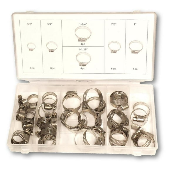 Stainless Steel Hose Clamps Assorted Size Hardware Kit