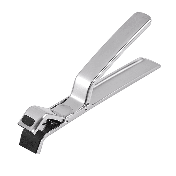 Stainless Steel Hot Bowl & Pan Clip - Heat-Resistant Silicone Multi-Angle Tongs - Kitchen Utensil for Lifting Bowls, Oven Trays, Pans & Dishes Safely, Anti-Scald Bowl Clamp, 1Pc(Silver,7.5x1.2x3")