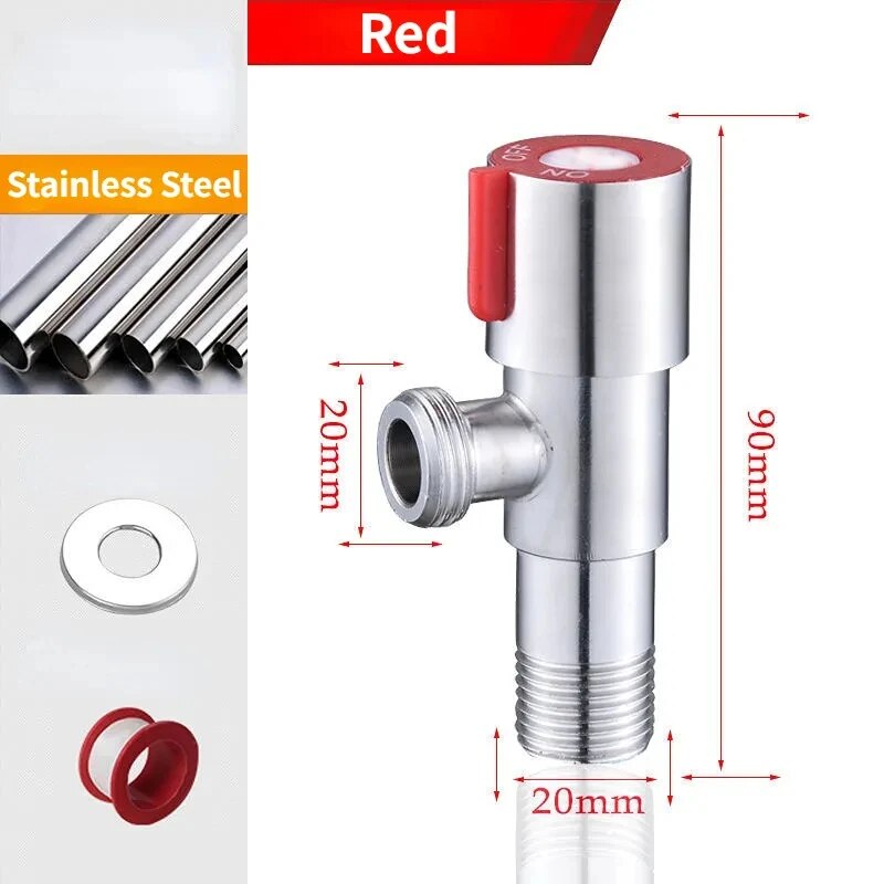 Stainless Steel Hot ＆ Cold Inlet Valve Bathroom Faucet Stop Valve