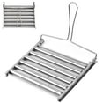 thumbnail image 1 of Stainless Steel Hot Dog Roller Grill Rack with Hardwood Handle, BBQ Sausage Roasting Rack, Cooks Up To 5 Hot Dogs Evenly, Non-Stick, Easy to Use, Fits Most Grills, 1 of 9