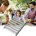 thumbnail image 1 of Stainless Steel Hot Dog Roller Grill Rack with Hardwood Handle, BBQ Sausage Roasting Rack, Cooks Up To 5 Hot Dogs Evenly, Non-Stick, Easy to Use, Fits Most Grills, 1 of 6