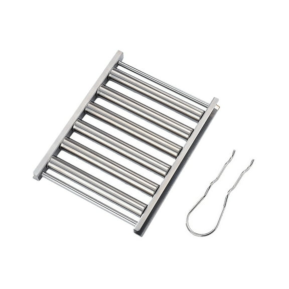 Stainless Steel Hot Dog Roller Rack | Sausage Grill Rack with Removable Hardwood Handle | Even Cooking Barbecue Tool | Cooks Up to 5 Hot Dogs | Multiple Sizes Available | Durable BBQ Accessory