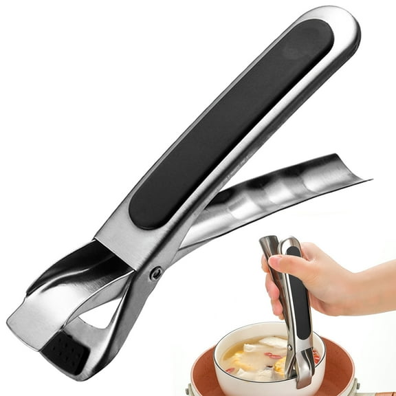 Stainless Steel Hot Plate Gripper Clip, Anti-Scalding Gripper Tong, Multi-Purpose Hot Bowl Dish Plate Clamp Holder, Non-Slip Grip for Moving Hot Items from Microwave Oven, Durable Kitchen Tool