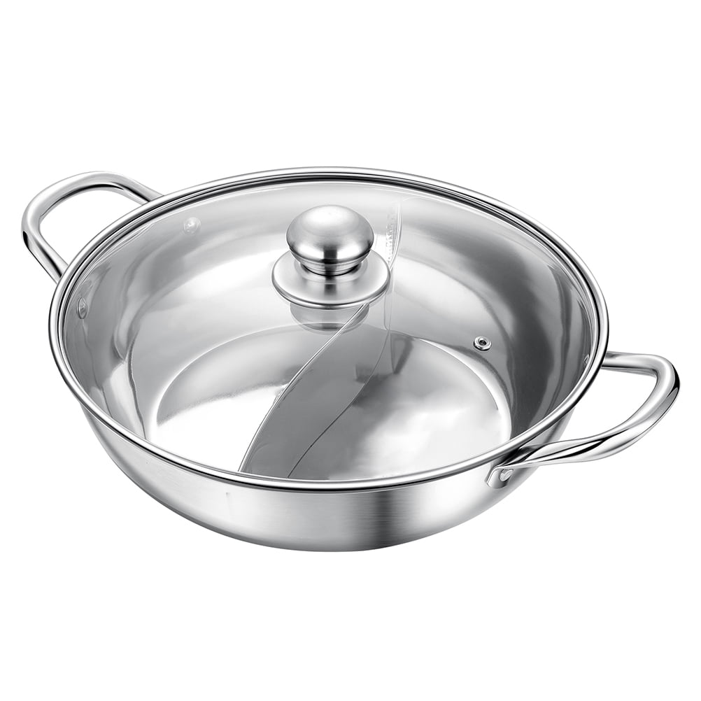 Stainless Steel Hot Pot Divider Shabu Shabu Pot Dual Sided Hot Pot Yin Yang Hot Pot Ramen