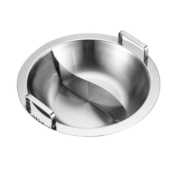 Stainless Steel Hot Pot, Induction Cooker Pot Dual Flavor Divider Cookware, Double Flavored Hot Pot Container, for Home Cooking and Hot Pot Parties