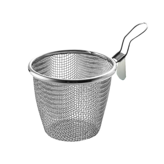 Stainless Steel Hot Pot Ladle with Mesh Basket - Multi-Functional Oil Filtering Spoon for Family & Outdoor Cooking, Perfect for Hotpot, BBQ, Camping, and Kitchen Use