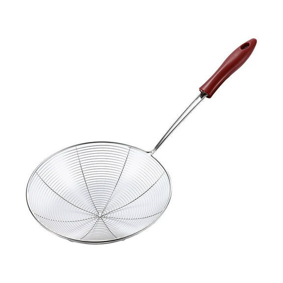 Stainless Steel Hot Pot Line Strainer - 5.5-Inch Spiral Basket, 13.5-Inch Handle, Dishwasher Safe, Suitable for Frying & Straining Food