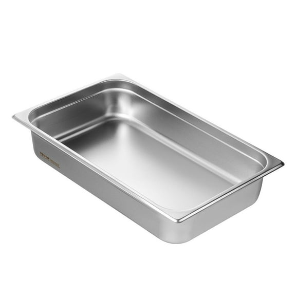Stainless Steel Hotel Pan, Full Size 4-Inch Deep, Anti-Jam Restaurant Pan, 0.8mm Thick - Kitchen Storage & Cooking