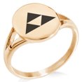 thumbnail image 1 of Stainless Steel Houjou Samurai Crest Minimalist Oval Top Polished Statement Signet Ring, 1 of 1