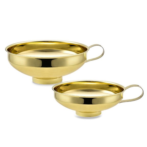 Stainless Steel Household Wide Mouth Funnel Salad Dressing Large Diameter Funnel Jam Funnel Gold