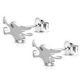 thumbnail image 1 of Stainless Steel Howling Winter Wolf Cut-Out Stud Post Earrings, 1 of 2