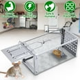 thumbnail image 1 of Stainless Steel Humane Live Animal Trap for Rats, Squirrels, Chipmunks & Mice - High Sensitivity Pedal, Auto-Lock Door - Safe for Indoor & Outdoor Use, 1 of 11
