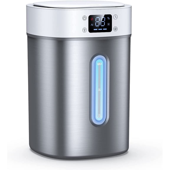 Stainless Steel Humidifier for Bedroom & Large Room,4L Easy to Clean l Mist Humidifier, Mold Free & Dishwasher Safe Water Tank, Essential Oil Diffuser for Baby Nursery, Plants, Home