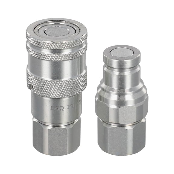 Stainless Steel Hydraulic Quick Coupling With Valve Plug 14 38 12 34