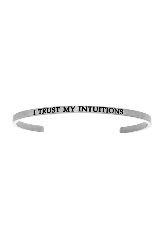 Stainless Steel I TRUST MY S Diamond Accent Cuff Bangle Bracelet, 7