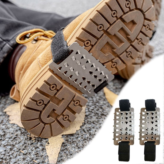Sports Stainless Steel Ice Mountaineering Shoe Covers with Snow Grips for Trekking Boots - Winter Accessories for Hiking and Climbing 2PCS