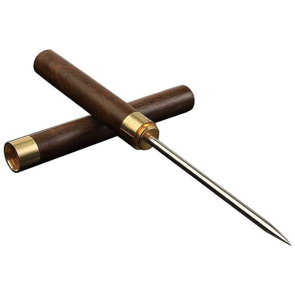 Stainless Steel Ice Cones for Cocktails,Stainless Ice Pick Pick Tool with Cover Non Slip Wooden Handle Pick for Bars Kitchen Bartender Breaking Ice