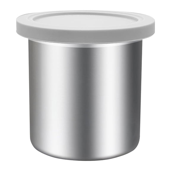 Stainless Steel Ice Cream Container Jar 23.6oz Leakproof Sealed Lid Pint Canister for Frozen Treats Soup and Vegetables, Portable Insulated Food Storage Container for Camping, 1Pc(Silver,3.9x3.9x4")