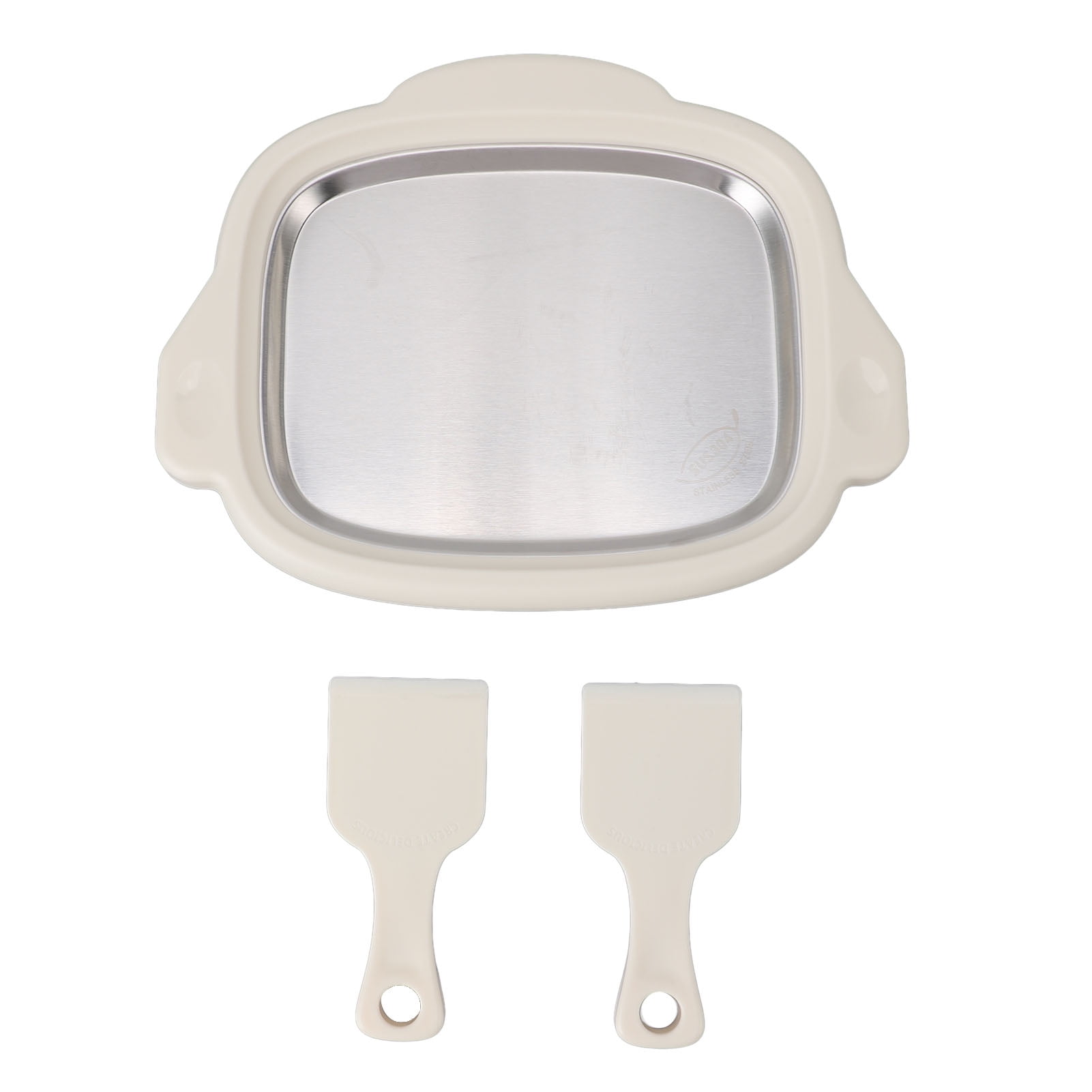 Stainless Steel Ice Cream Maker, Rolled Ice Yogurt, Includes 2 Shovels