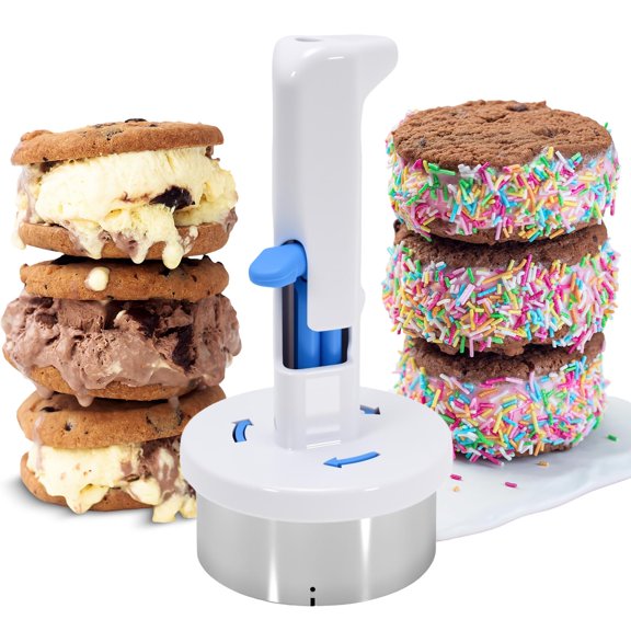 Stainless Steel Ice Cream Sandwich Maker,Ice Cream Sandwich Scoop,Ice Cream Scoop with Trigger,Easy Release Sandwich Cookie Scoops For Kitchen and Dessert Shop